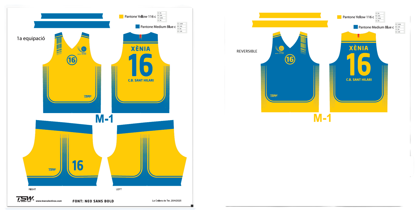 REV EQUIPACIÓ REVERSIBLE CLUB BÀSQUET SANT HILARI FEMENÍ - Imagen 1